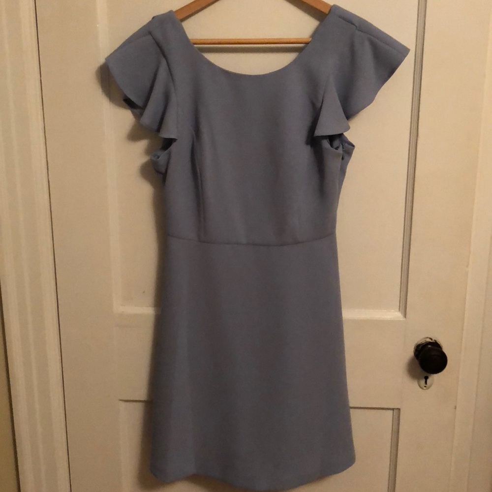 BCBGeneration Blue Bird Flutter Sleeve Mini Dress